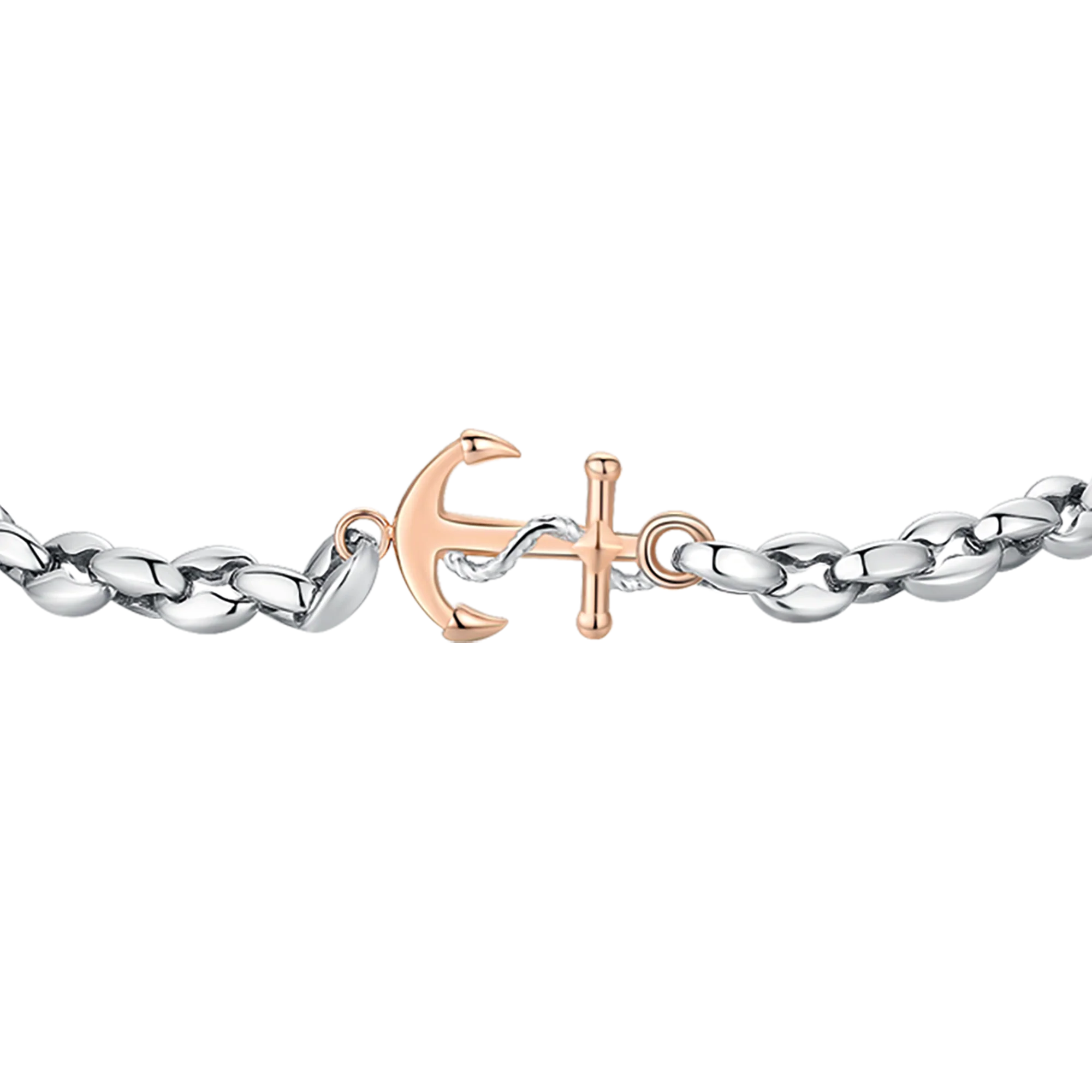 BRACCIALE UOMO IN ACCIAIO CON ANCORA IP ROSE - Image 4