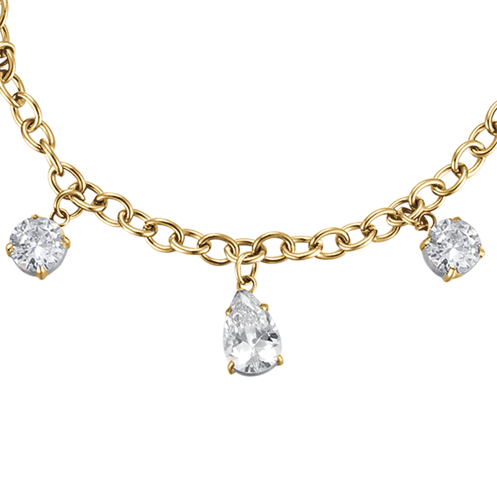 BRACCIALE DONNA IN ACCIAIO IP GOLD CON CRISTALLI BIANCHI - Image 4
