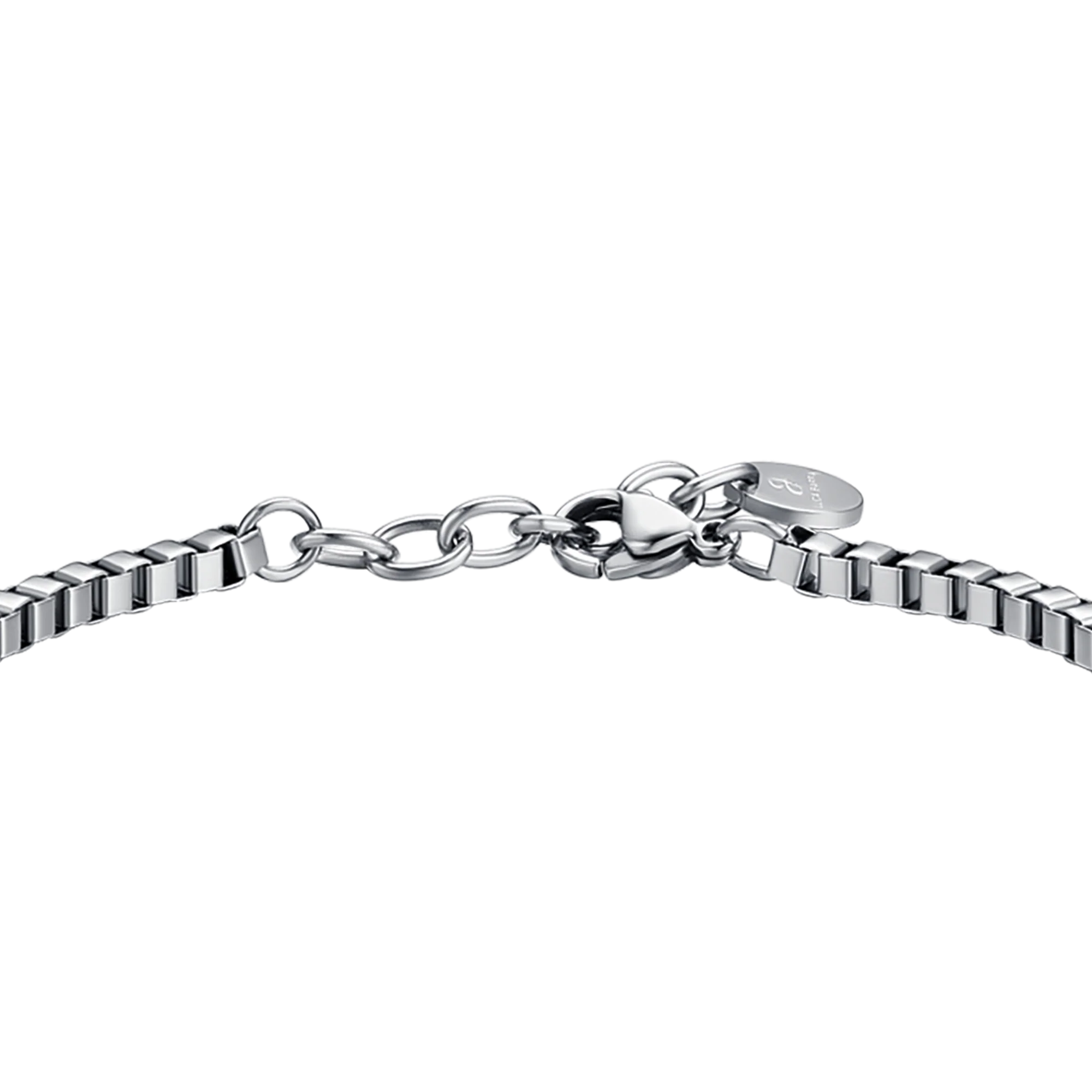 BRACCIALE UOMO IN ACCIAIO CON PIASTRA E CRISTALLI BIANCHI - Image 5