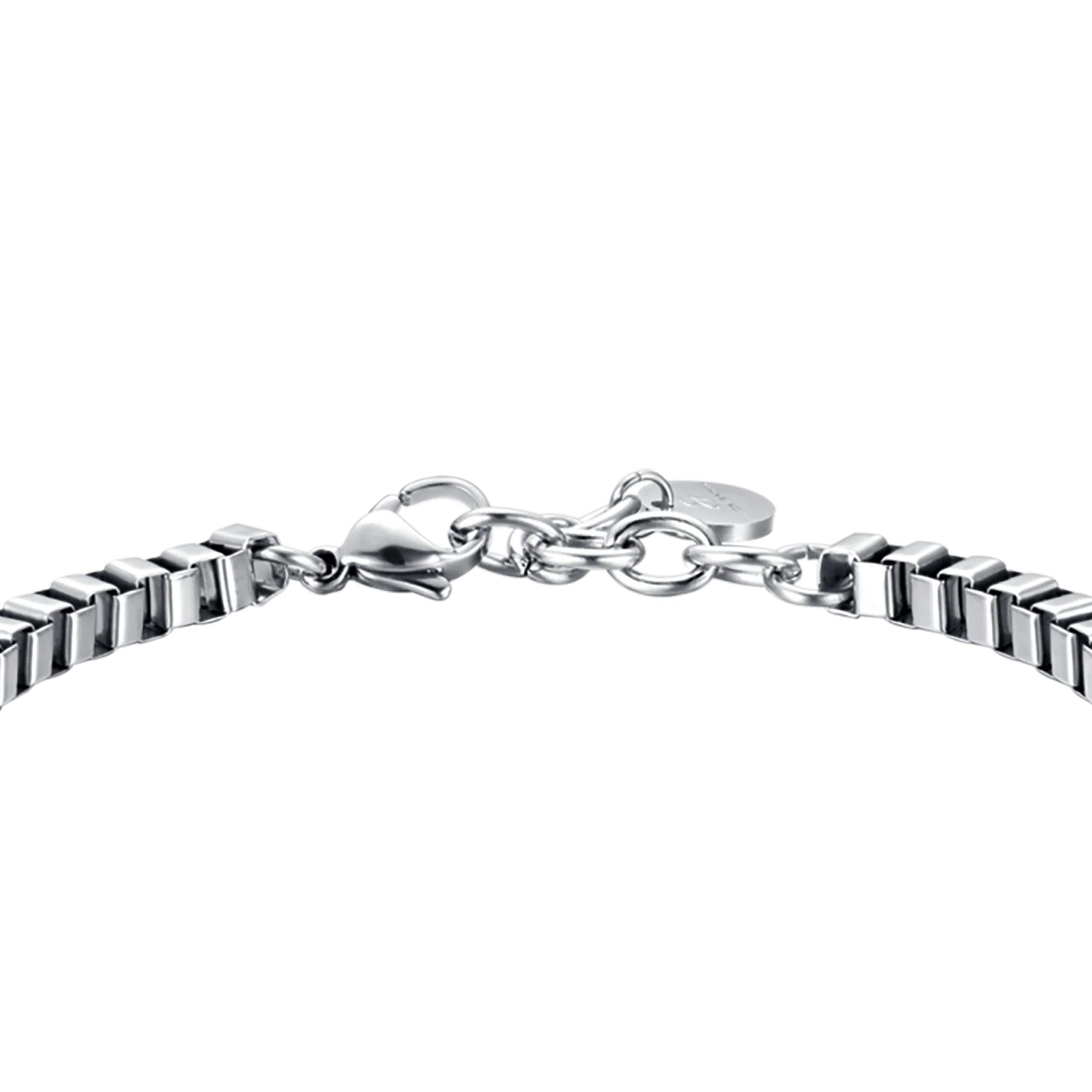BRACCIALE UOMO IN ACCIAIO CON PIASTRA E CRISTALLI NERI - Image 5