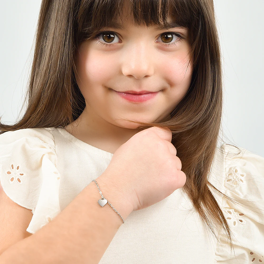 BRACCIALE BAMBINA IN ACCIAIO CON CUORE - Image 3