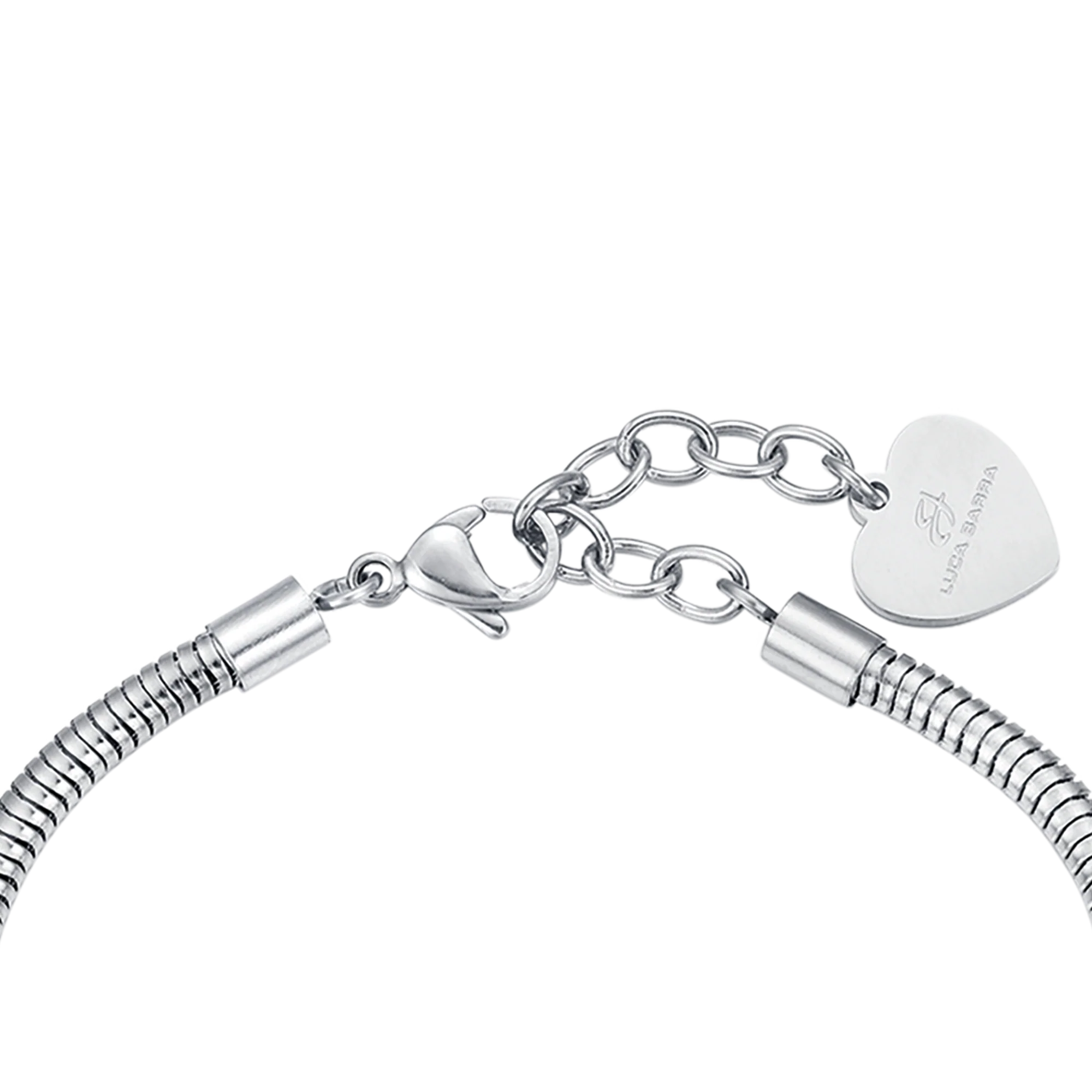 BRACCIALE DONNA IN ACCIAIO CON CUORE E CRISTALLI BIANCHI - Image 5