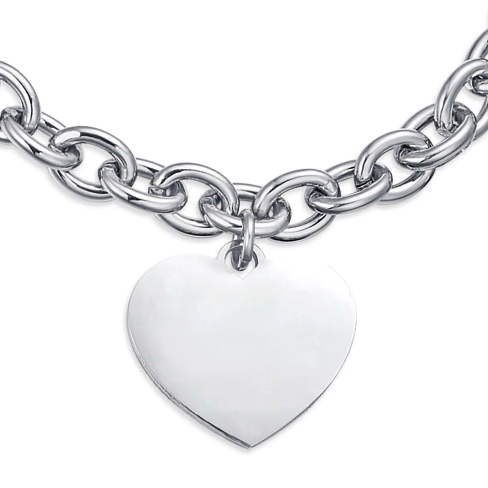 BRACCIALE IN ACCIAIO CON CUORE PER INCISIONI