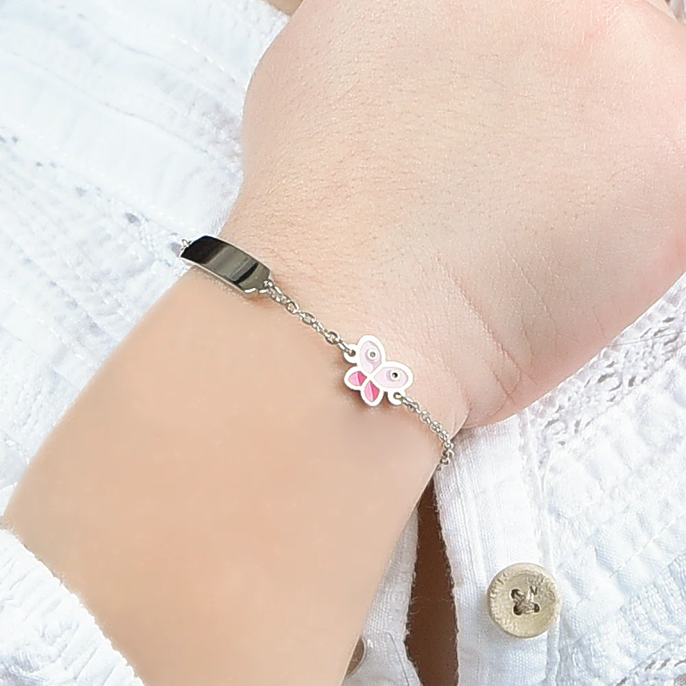 BRACCIALE BAMBINA IN ACCIAIO CON FARFALLA - Image 2
