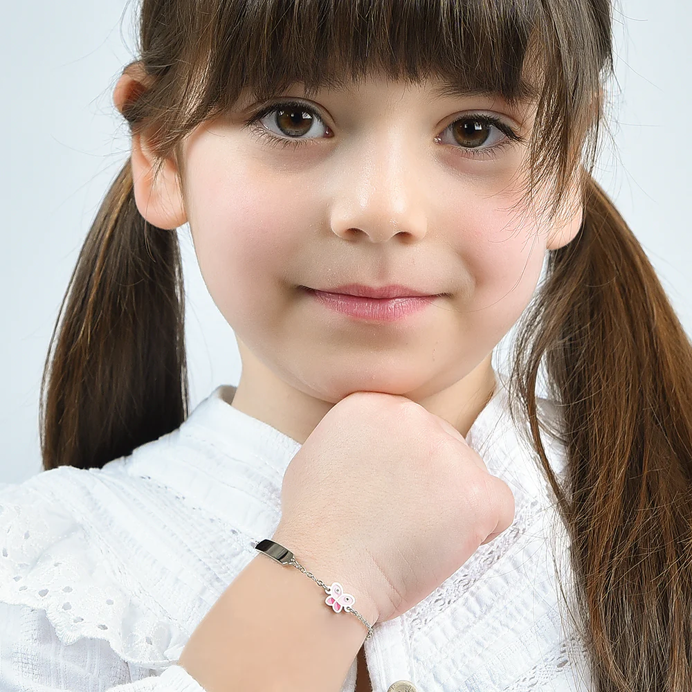 BRACCIALE BAMBINA IN ACCIAIO CON FARFALLA - Image 3