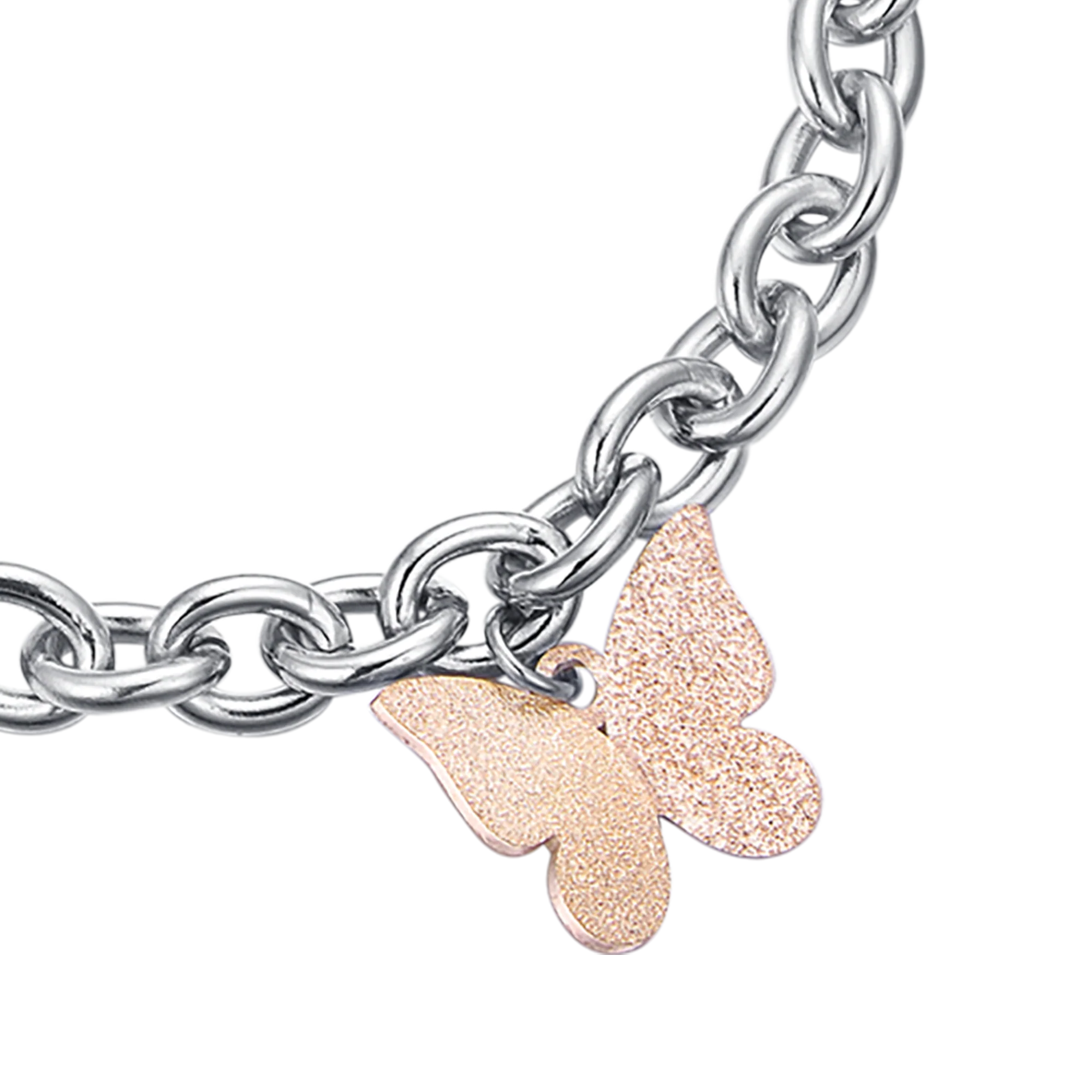 BRACCIALE IN ACCIAIO CON FARFALLA IP ROSE - Image 2