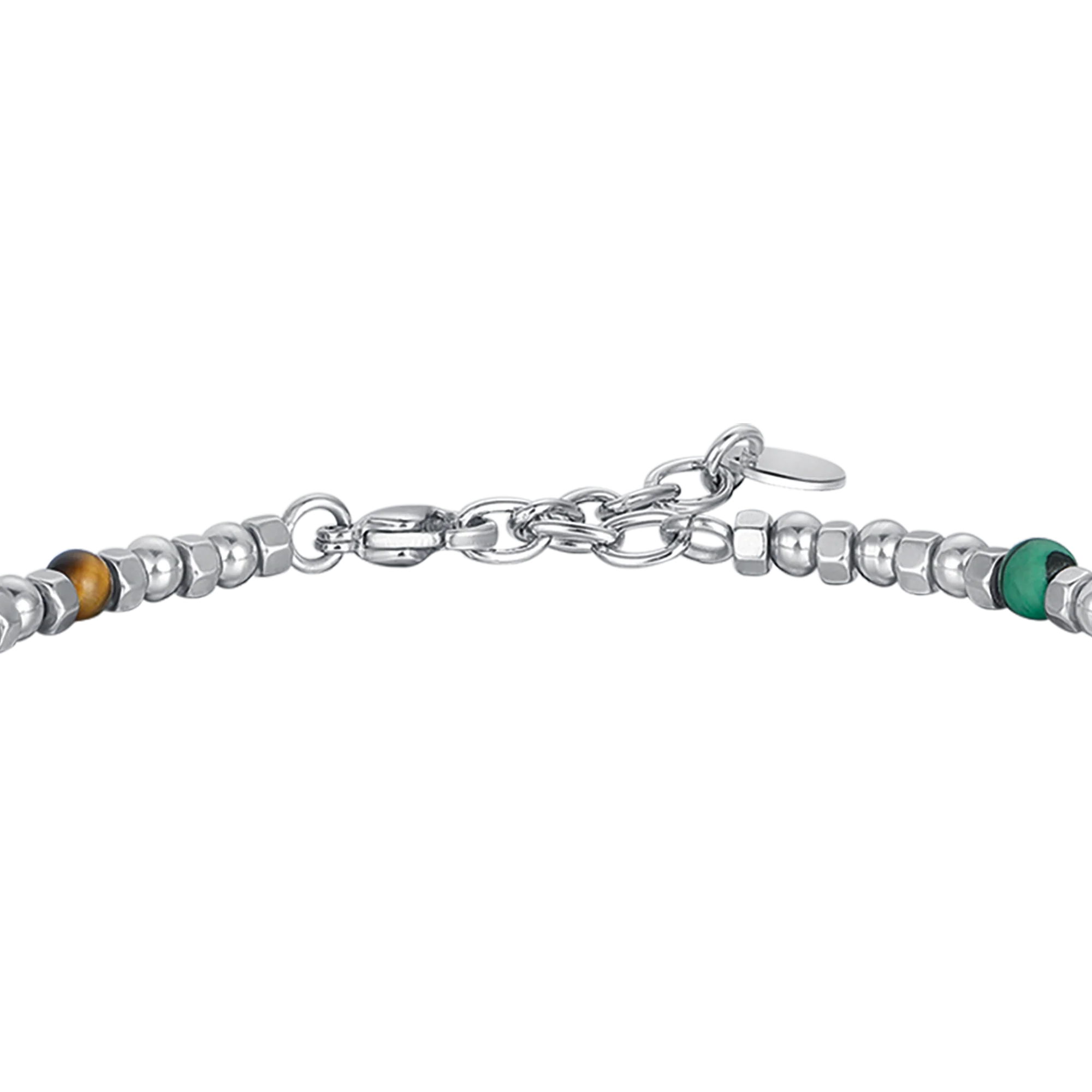 BRACCIALE UOMO IN ACCIAIO CON PIETRE COLORATE E CROCE - Image 5