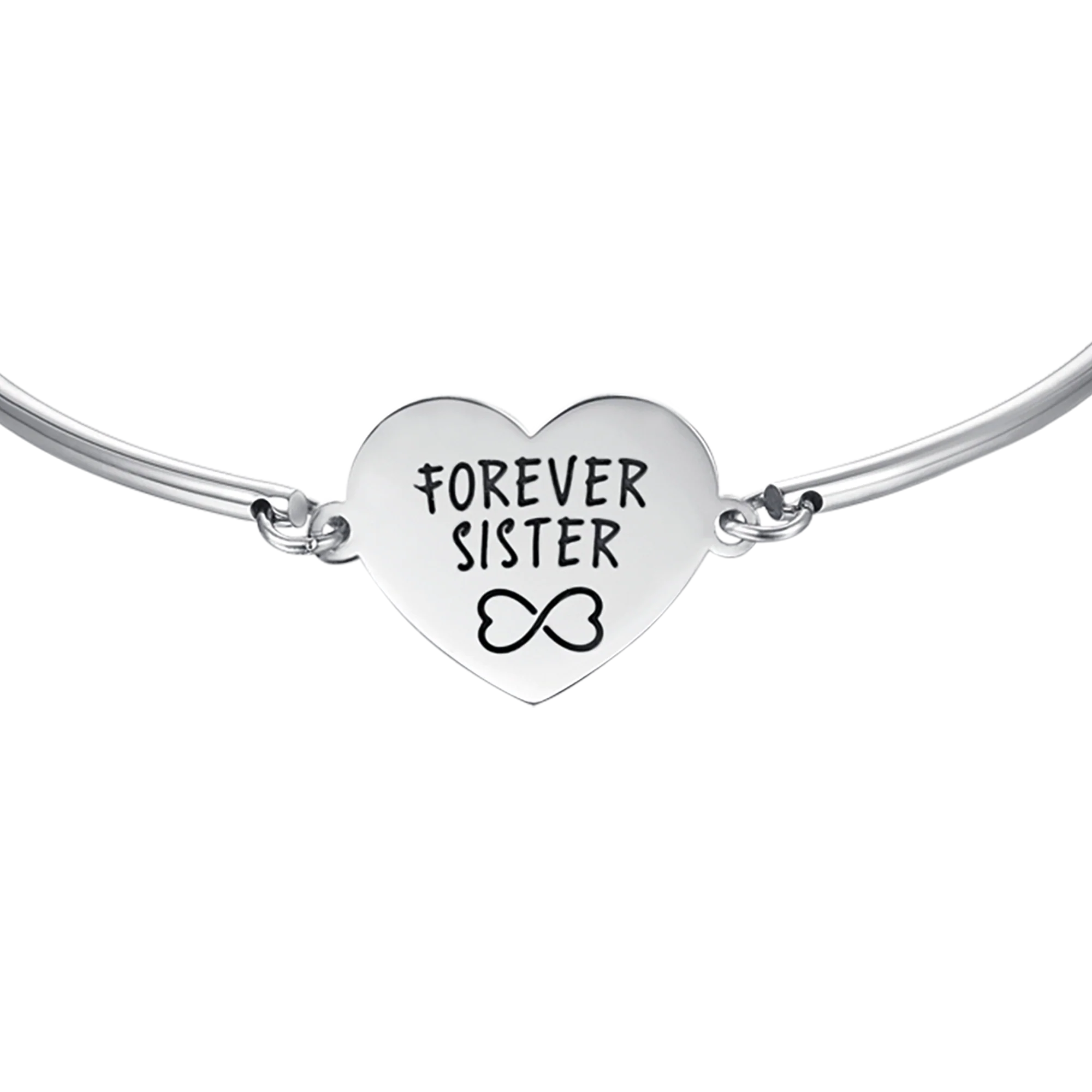 BRACCIALE DONNA IN ACCIAIO CON SCRITTA FOREVER SISTER - Image 4