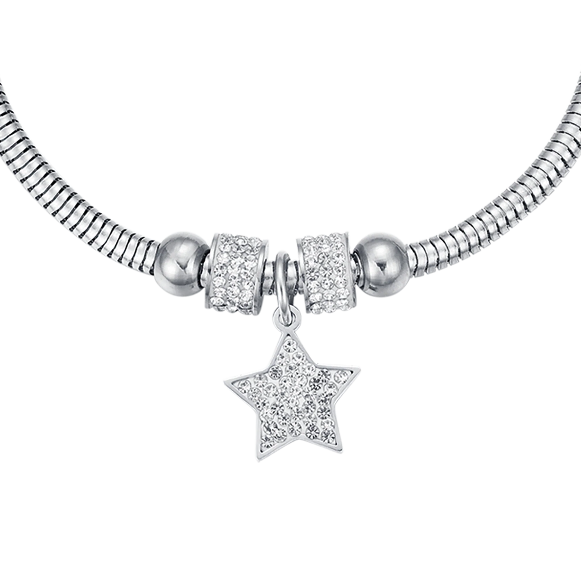 BRACCIALE DONNA IN ACCIAIO STELLA CON CRISTALLI BIANCHI - Image 4