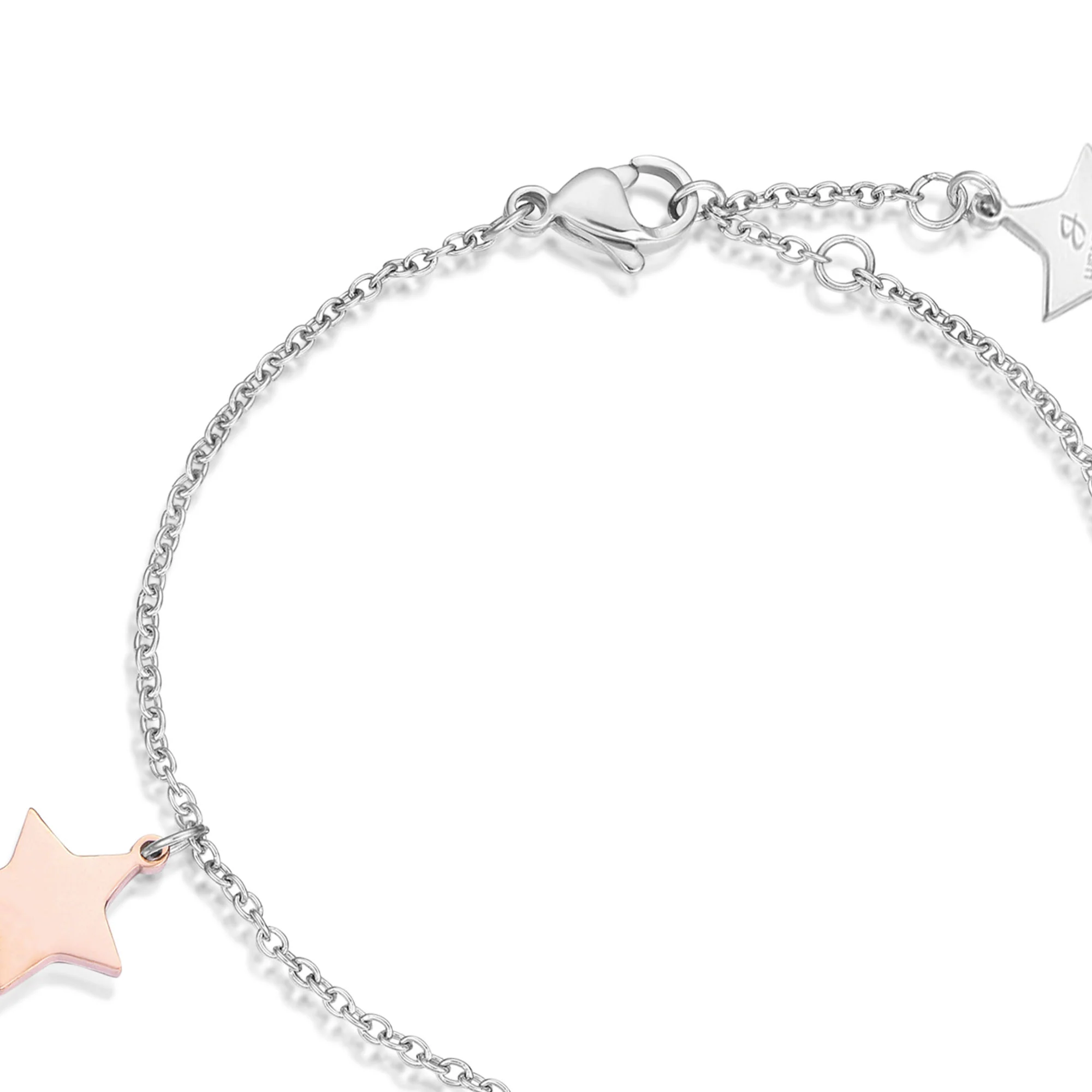 BRACCIALE IN ACCIAIO CON STELLE ROSE' - Image 2