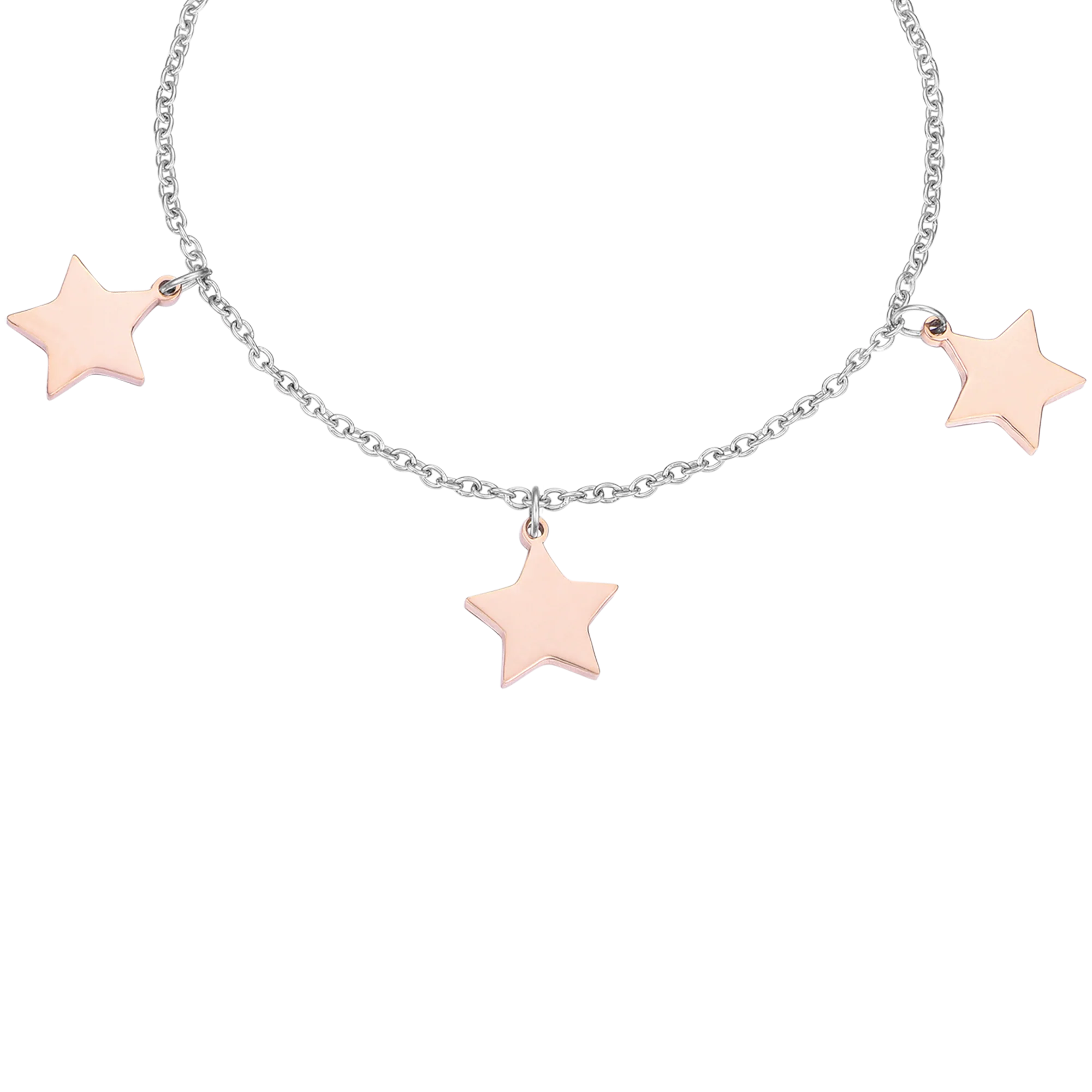 BRACCIALE IN ACCIAIO CON STELLE ROSE' - Image 3
