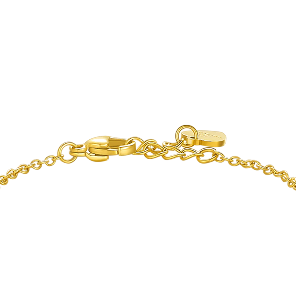 BRACCIALE IN ACCIAIO E IP GOLD CON CROCE E CRISTALLO BIANCO - Image 3