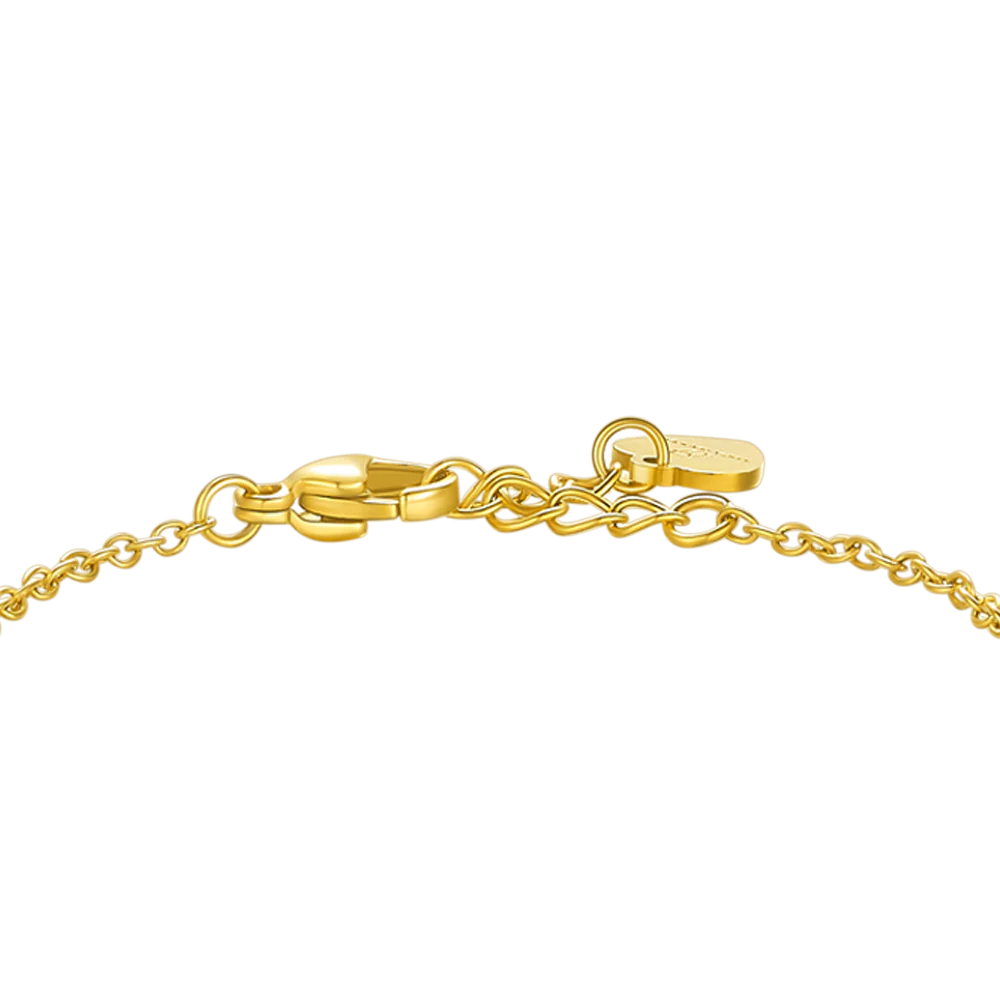 BRACCIALE IN ACCIAIO E  IP GOLD CON CUORE E CRISTALLO BIANCO - Image 3