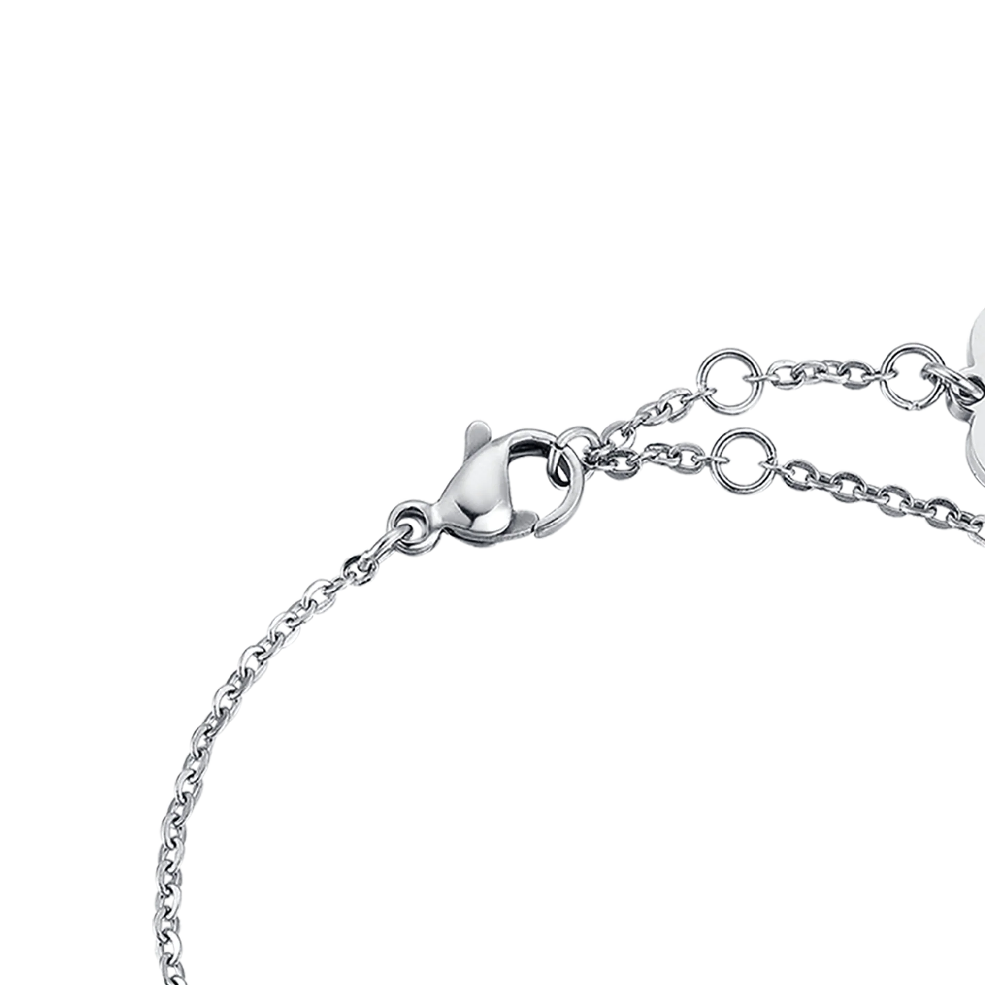 BRACCIALE IN ACCIAIO, FARFALLA CON GLITTER BIANCO - Image 4