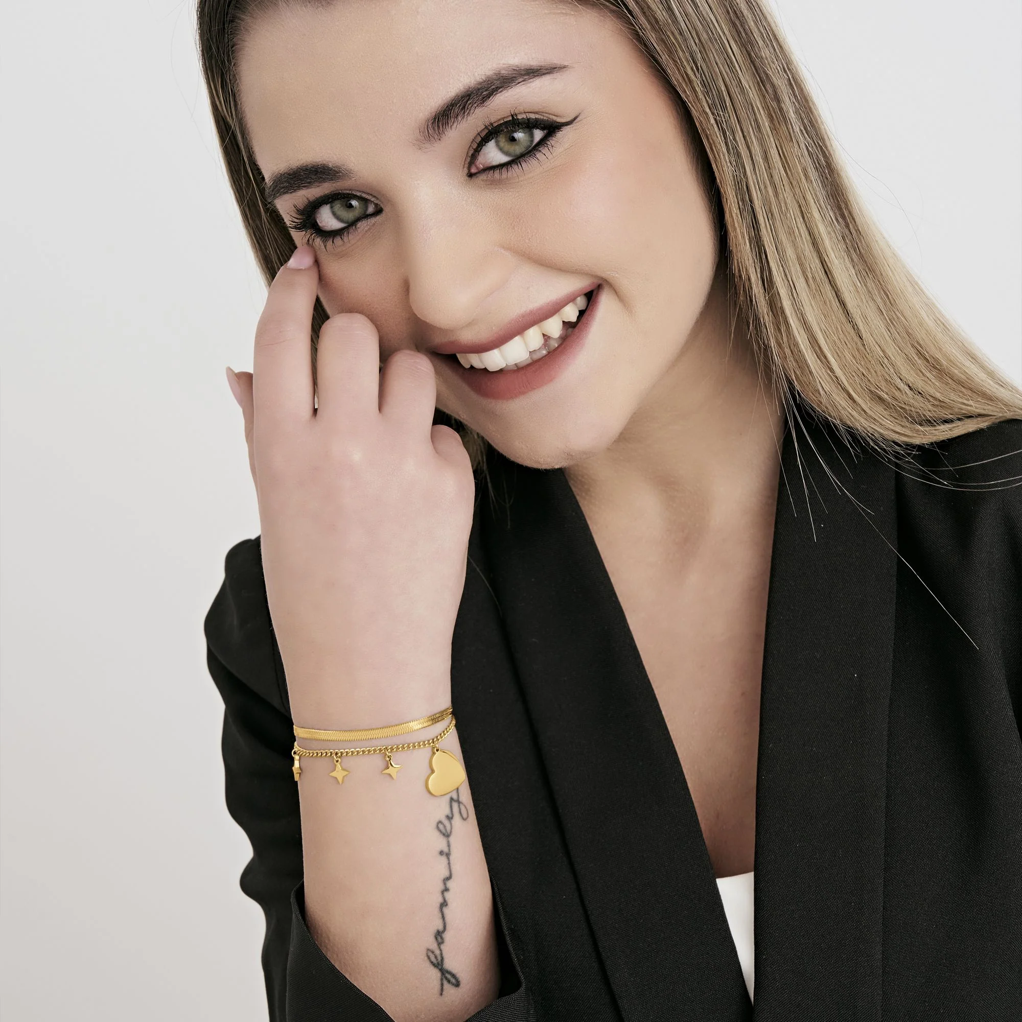 BRACCIALE DONNA IN ACCIAIO IP GOLD CON CUORE - Image 3