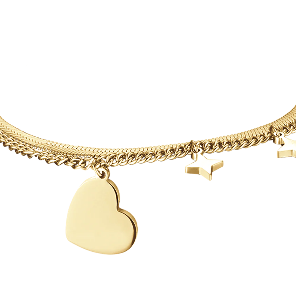 BRACCIALE DONNA IN ACCIAIO IP GOLD CON CUORE - Image 4