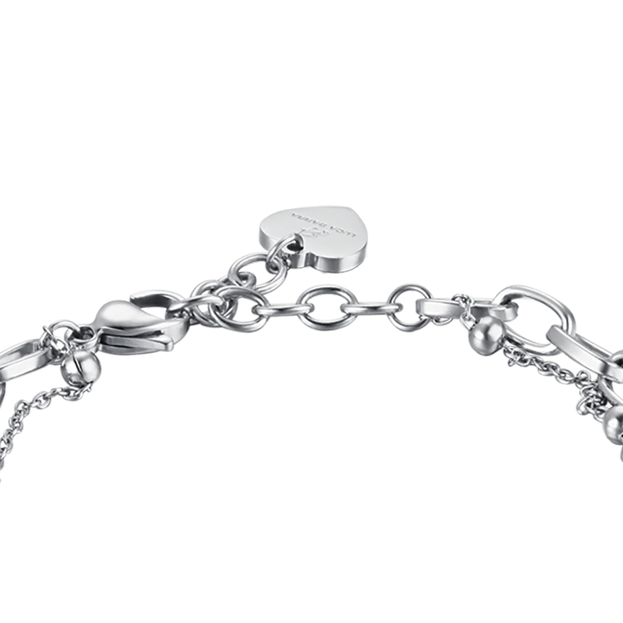 BRACCIALE DONNA IN ACCIAIO CON CUORE E PERLE - Image 5
