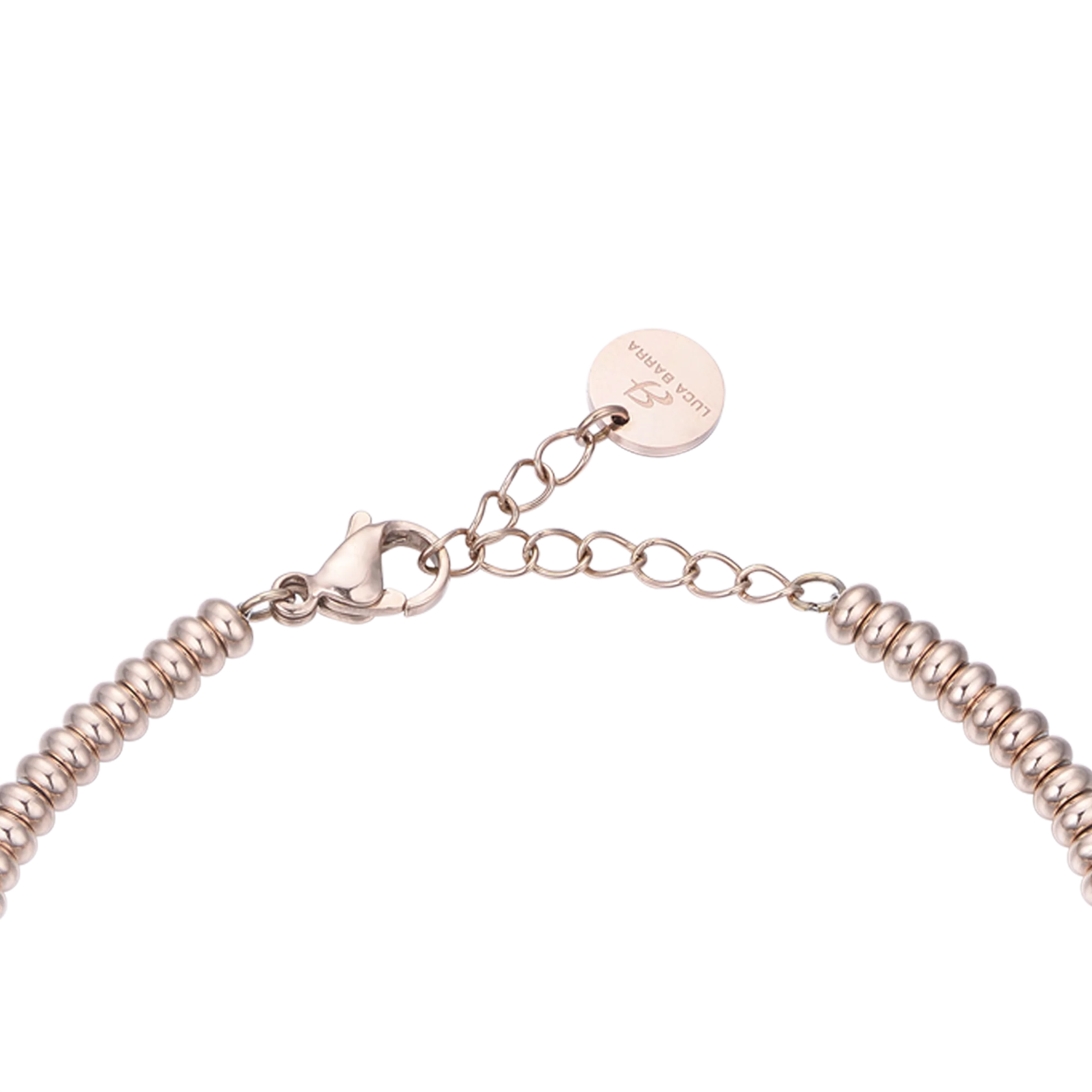 BRACCIALE IN ACCIAIO IP ROSE CON ANGELO CON CRISTALLI BIANCHI - Image 5