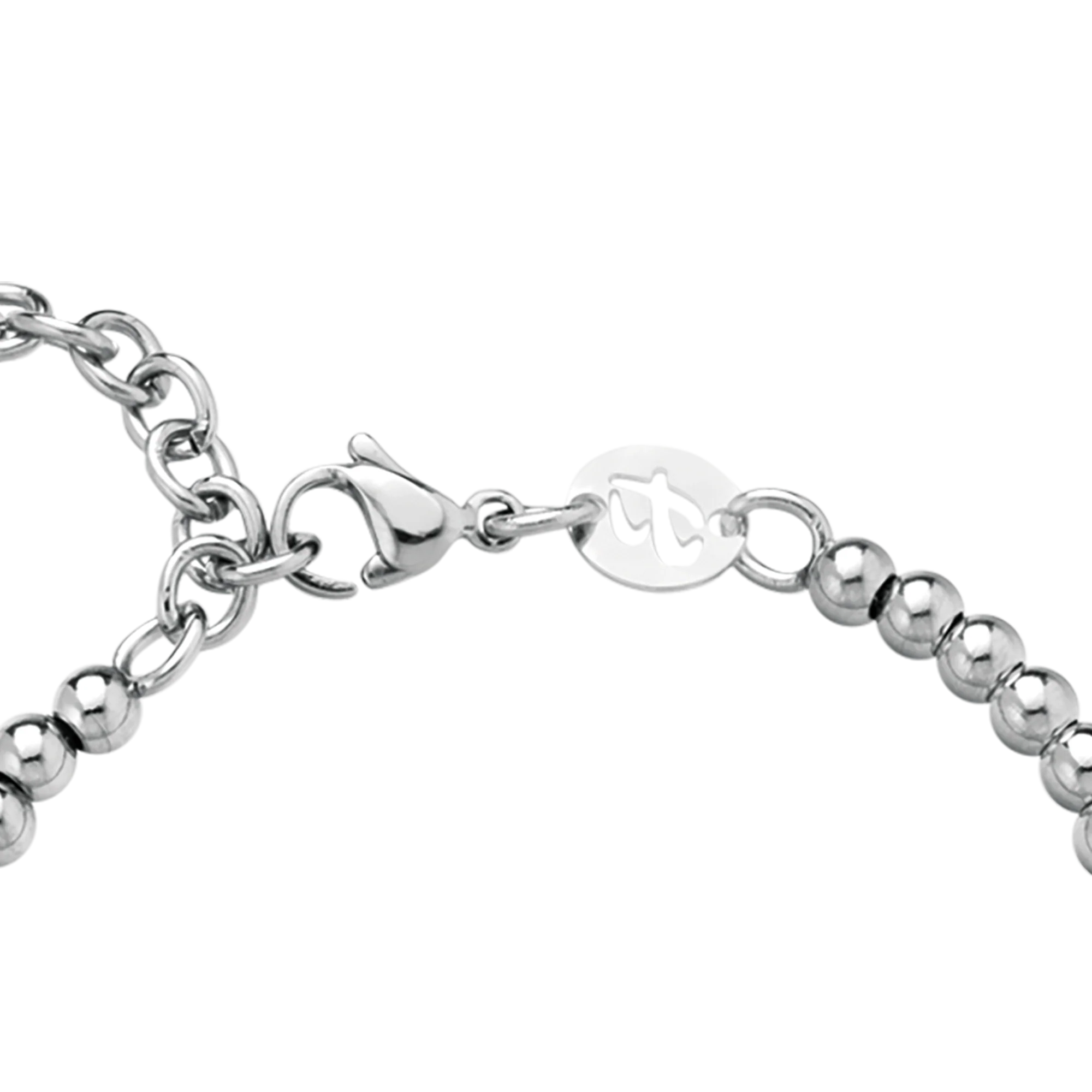 BRACCIALE DONNA IN ACCIAIO PALLINATO CON LETTERA B - Image 4