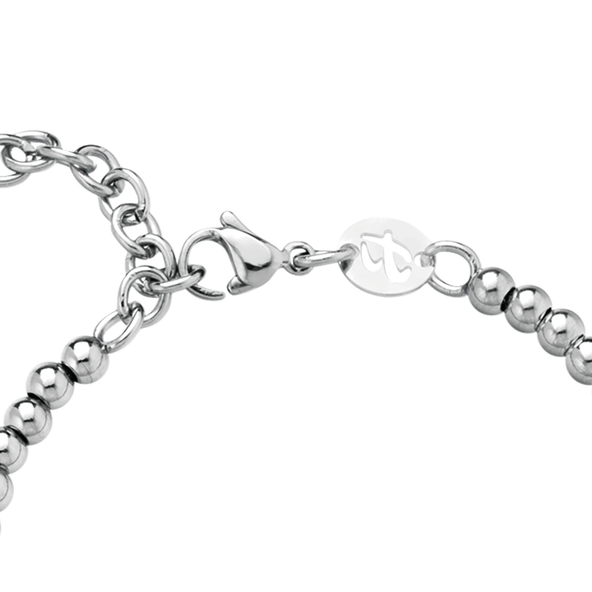 BRACCIALE DONNA IN ACCIAIO PALLINATO CON LETTERA T - Image 5