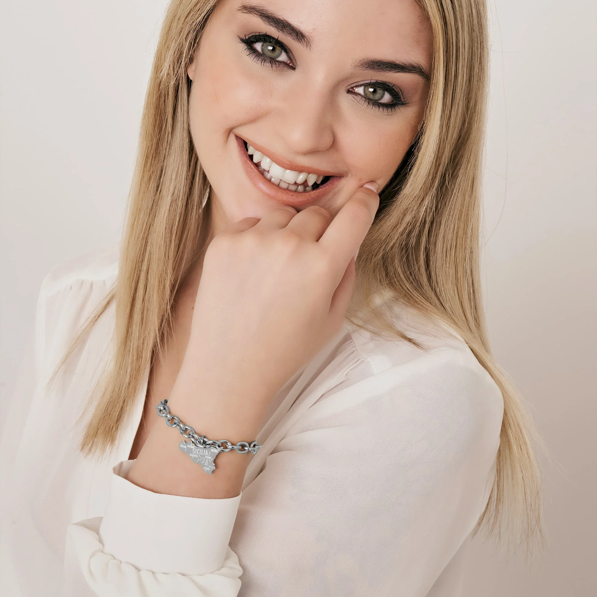 BRACCIALE DONNA IN ACCIAIO SICILIA - Image 3