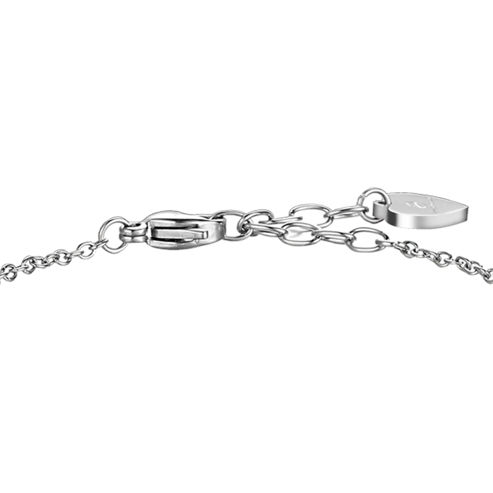 BRACCIALE IN ACCIAO CON QUADRIFOGLI E ZIRCONI BIANCHI - Image 5