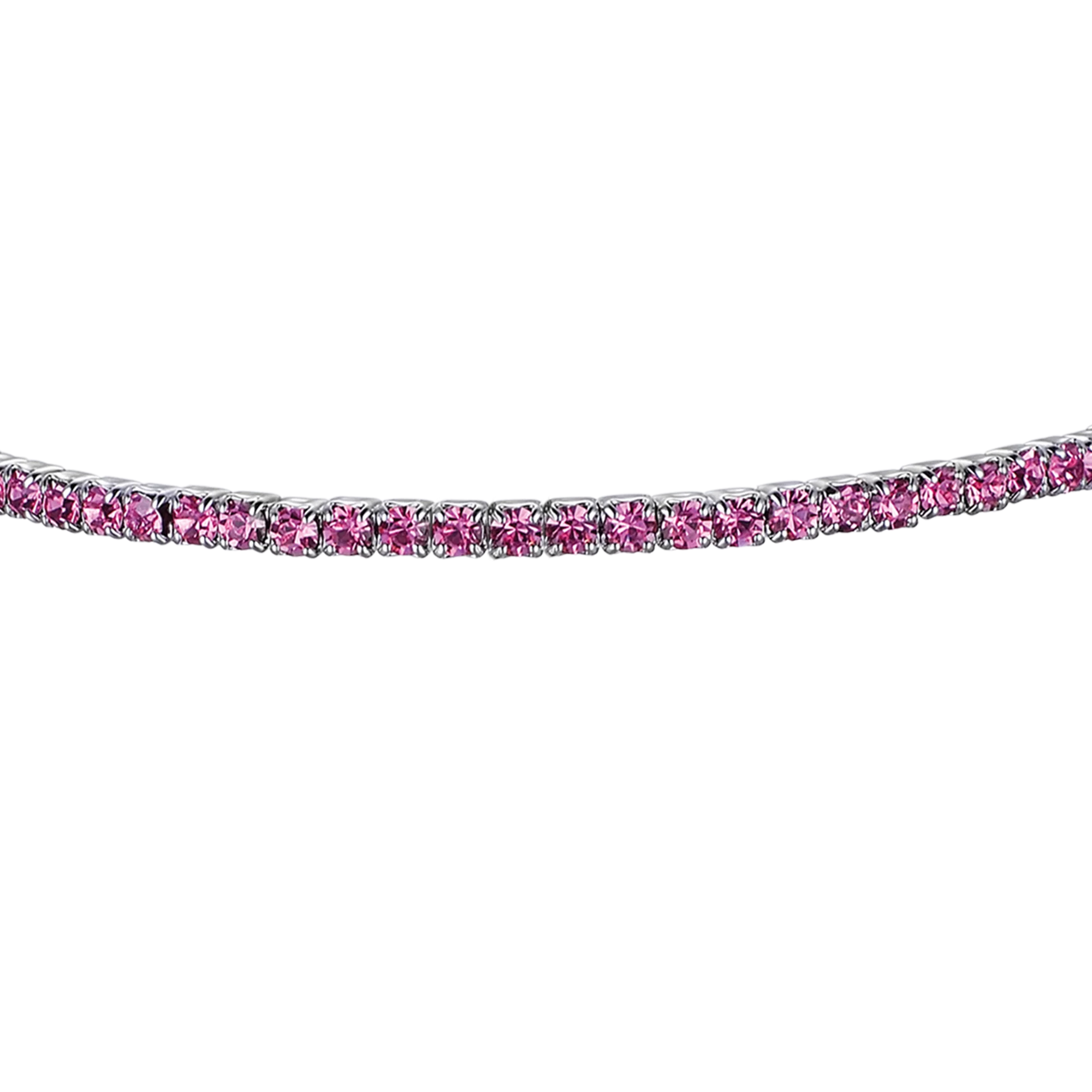 BRACCIALE IN METALLO CON CRISTALLI ROSA SCURO - Image 2