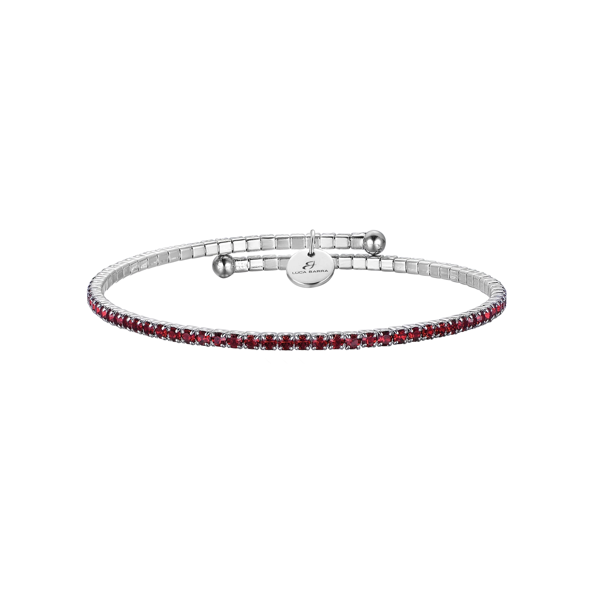 BRACCIALE IN METALLO CON CRISTALLI ROSSI