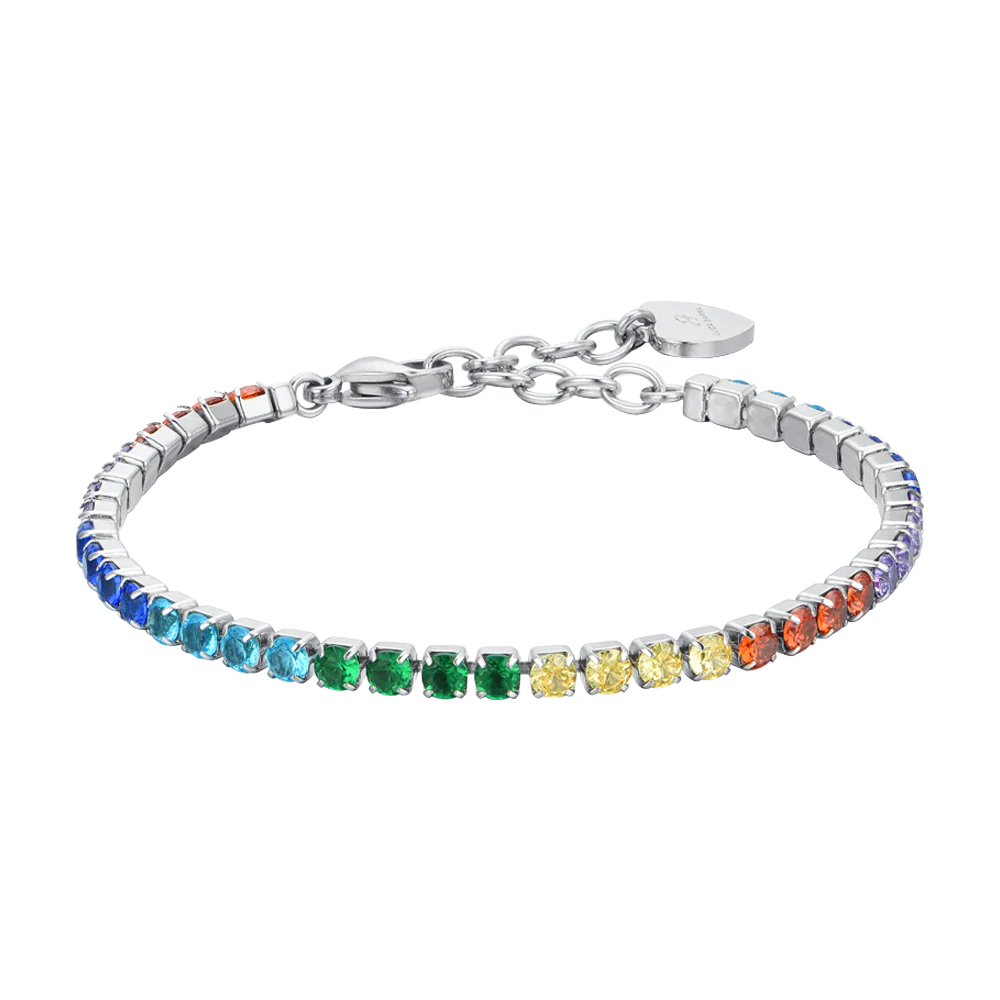 BRACCIALE TENNIS DONNA CRISTALLI ARCOBALENO