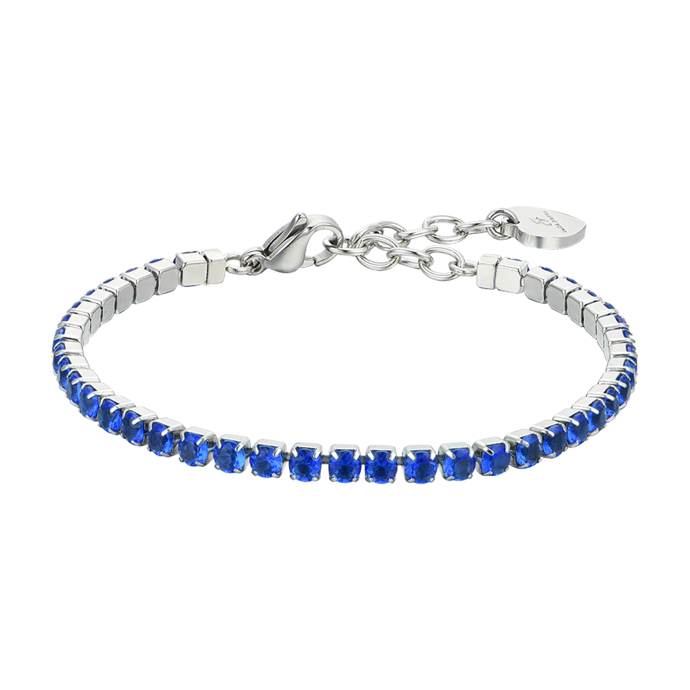 BRACCIALE TENNIS DONNA CRISTALLI BLU