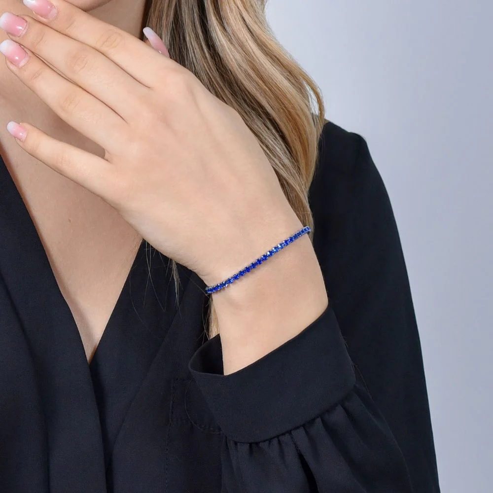 BRACCIALE TENNIS DONNA CRISTALLI BLU - Image 2