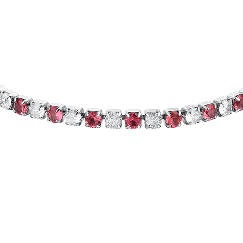 BRACCIALE TENNIS DONNA CRISTALLI ROSSI E BIANCHI - Image 4