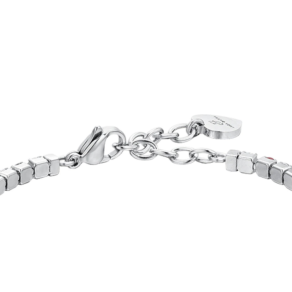 BRACCIALE TENNIS DONNA CRISTALLI ROSSI E BIANCHI - Image 5