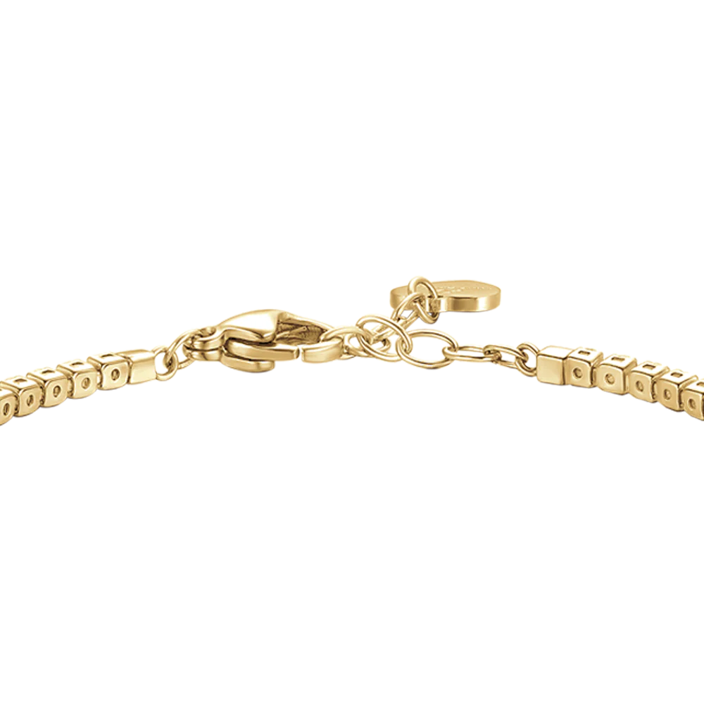 BRACCIALE TENNIS DONNA IN ACCIAIO COLORE ORO CON ZIRCONI ROSA - Image 5