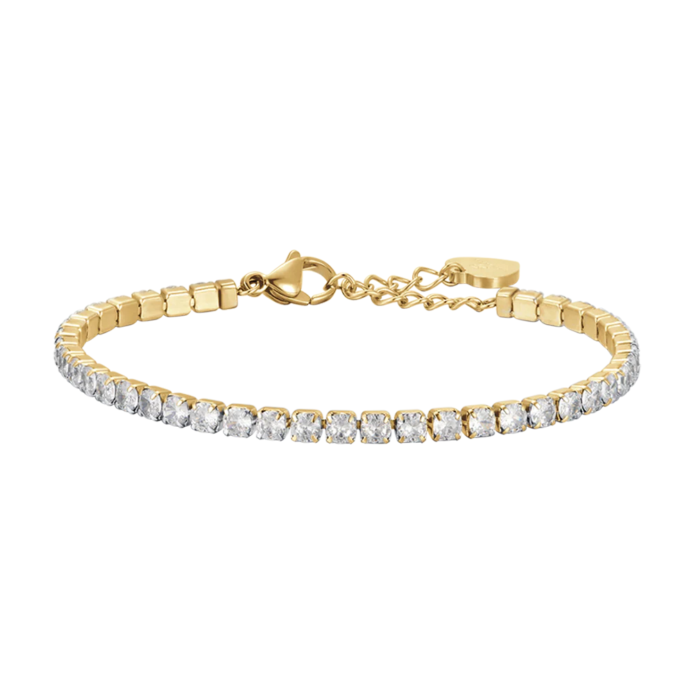 BRACCIALE TENNIS DONNA IN ACCIAIO CON CRISTALLI BIANCHI DA 4 MM - Image 7