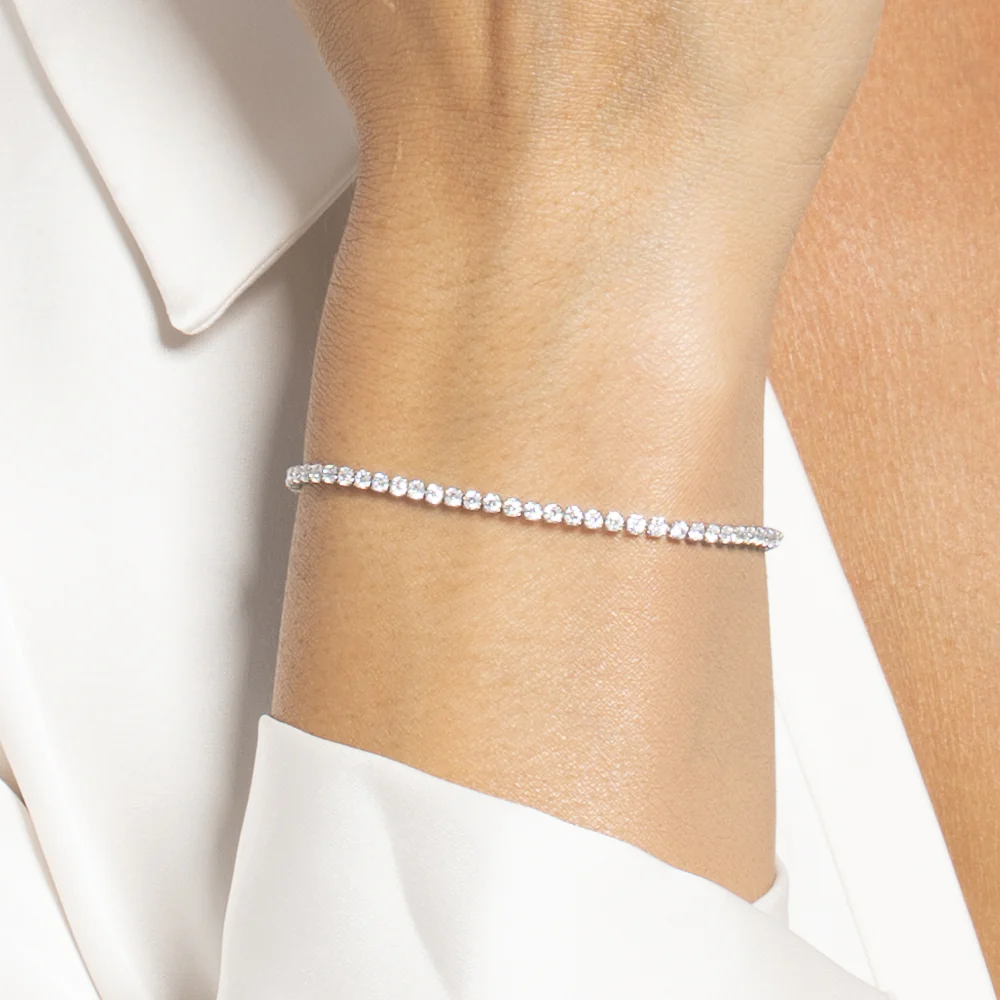 BRACCIALE TENNIS DONNA IN ACCIAIO CON ZIRCONI BIANCHI - Image 2