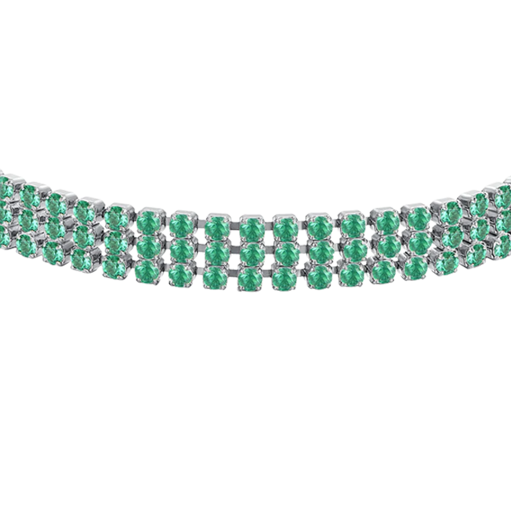 BRACCIALE TENNIS DONNA IN ACCIAIO CON ZIRCONI VERDI - Image 4