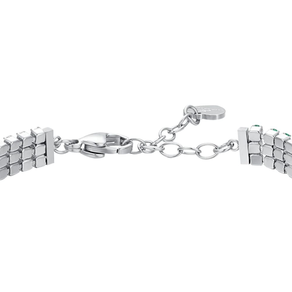 BRACCIALE TENNIS DONNA IN ACCIAIO CON ZIRCONI VERDI - Image 5