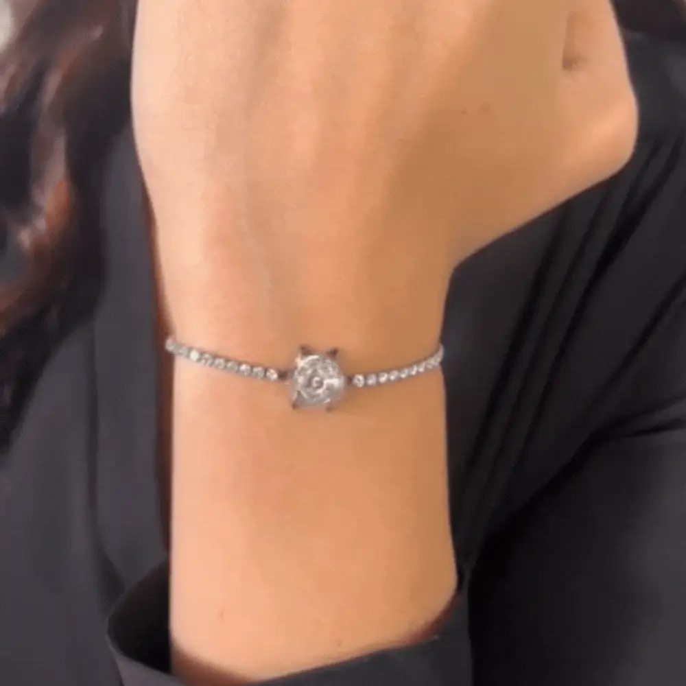 BRACCIALE TENNIS DONNA IN ACCIAIO FIORE GIREVOLE - Image 2