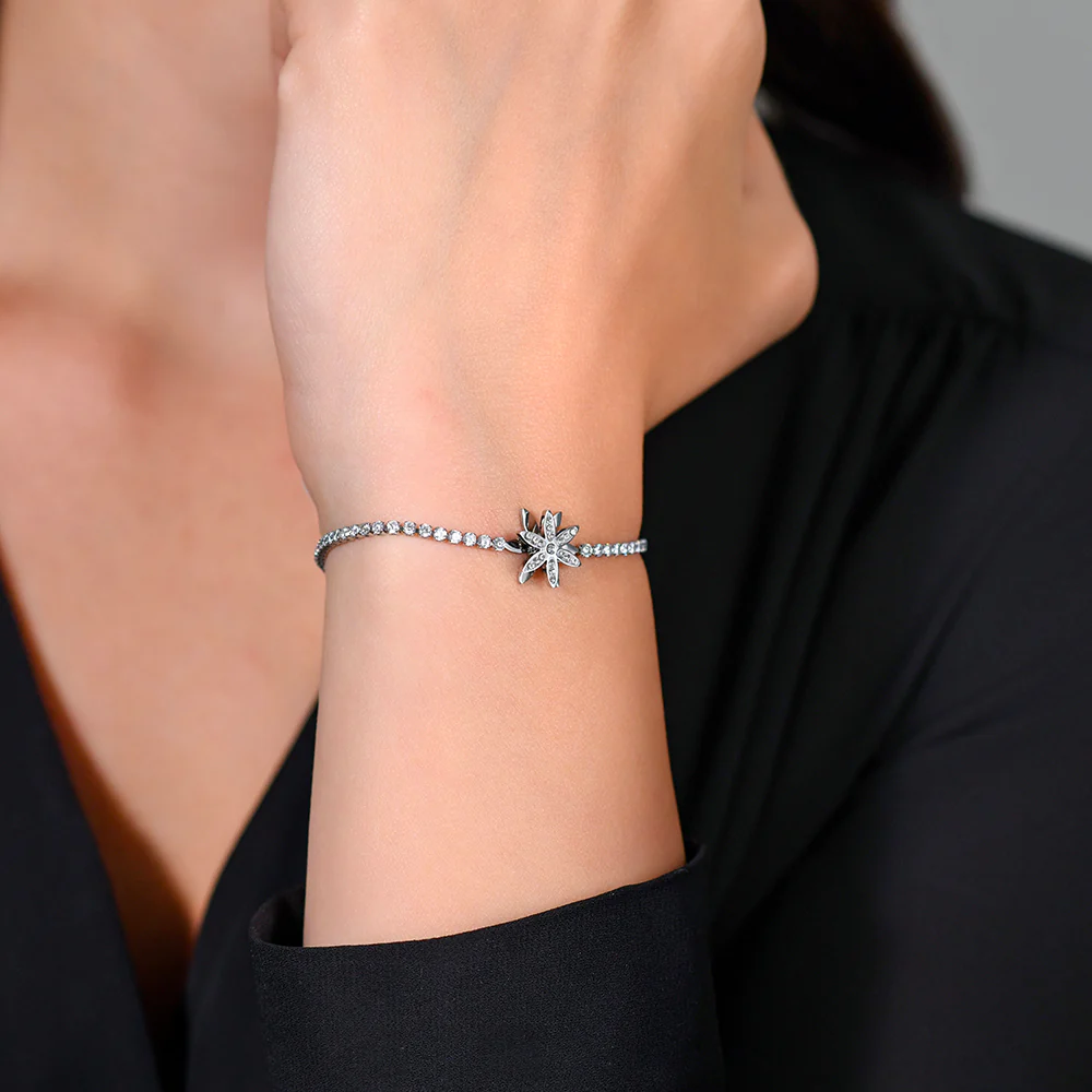 BRACCIALE TENNIS DONNA IN ACCIAIO FIORE GIREVOLE - Image 3