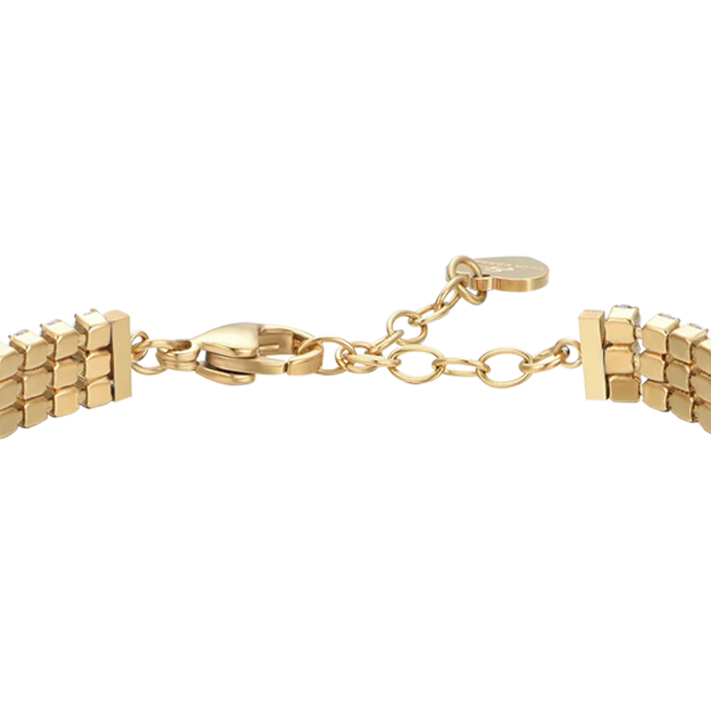BRACCIALE TENNIS DONNA IN ACCIAIO IP GOLD CON ZIRCONI BIANCHI - Image 5