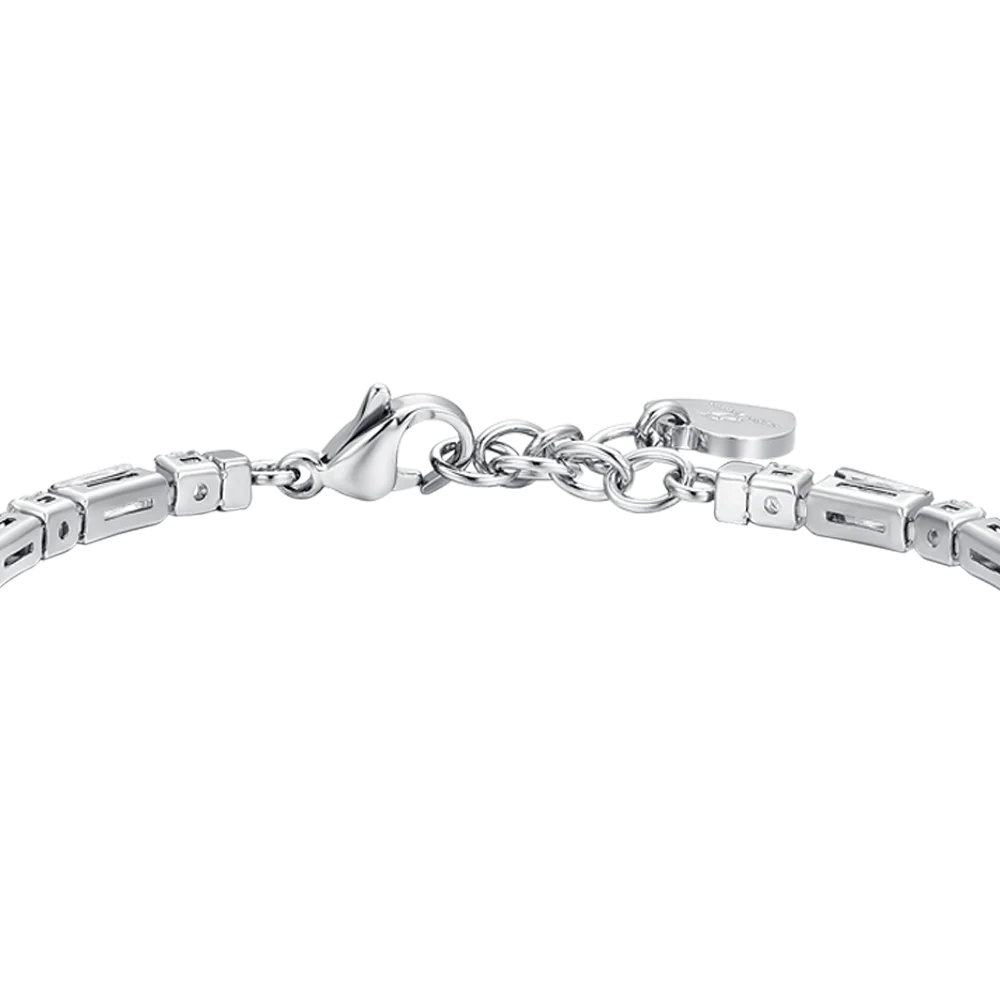 BRACCIALE TENNIS DONNA IN ACCIAIO ZIRCONI BIANCHI - Image 5