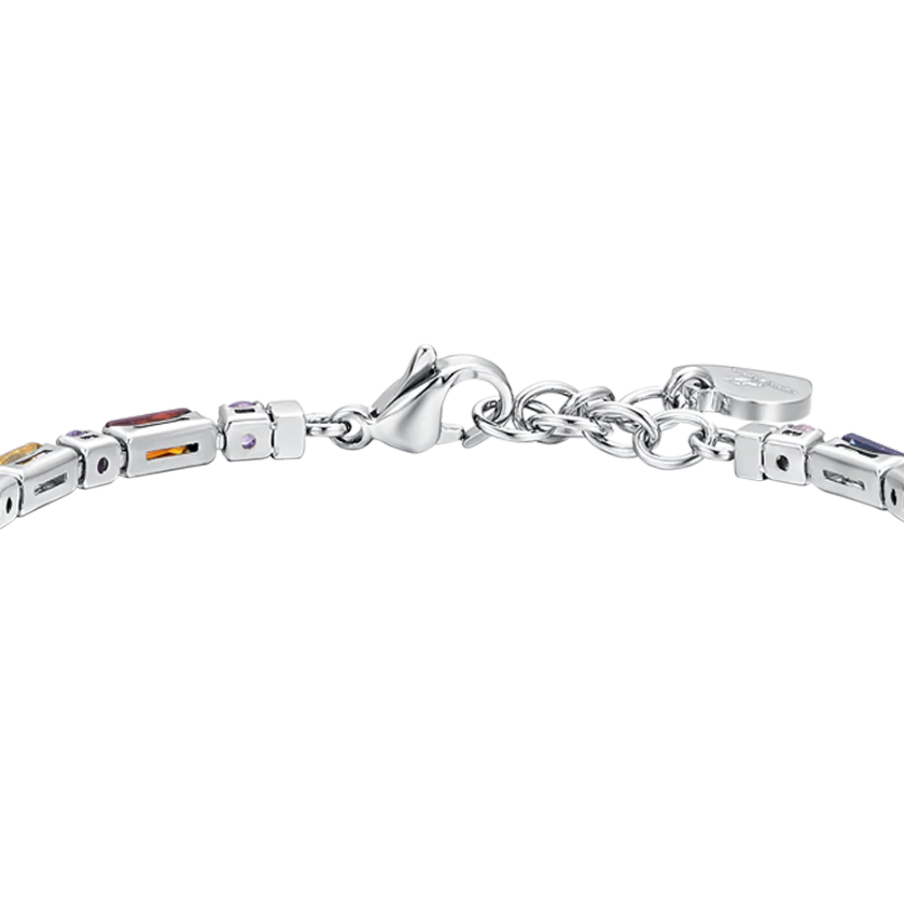 BRACCIALE TENNIS DONNA IN ACCIAIO ZIRCONI MULTICOLOR - Image 5