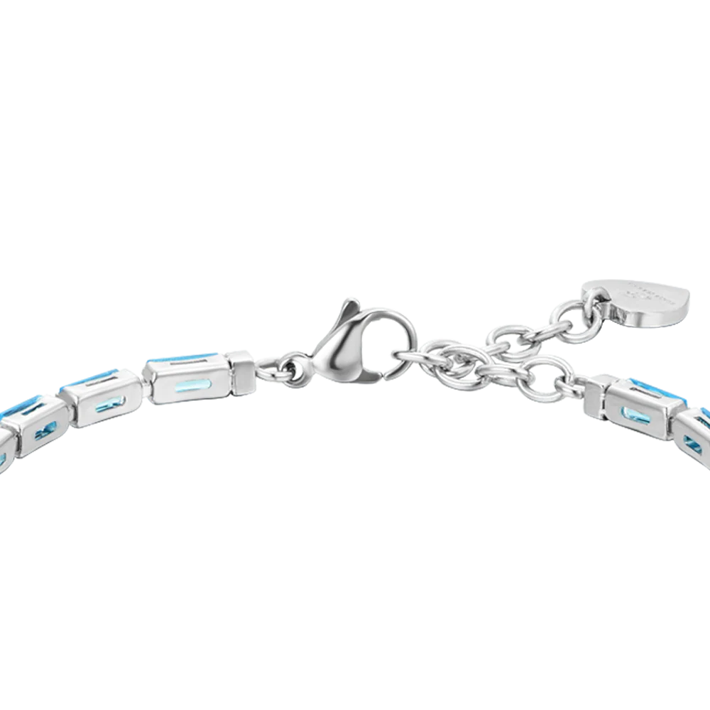 BRACCIALE TENNIS DONNA ZIRCONI BAGUETTE ACQUAMARINA - Image 5