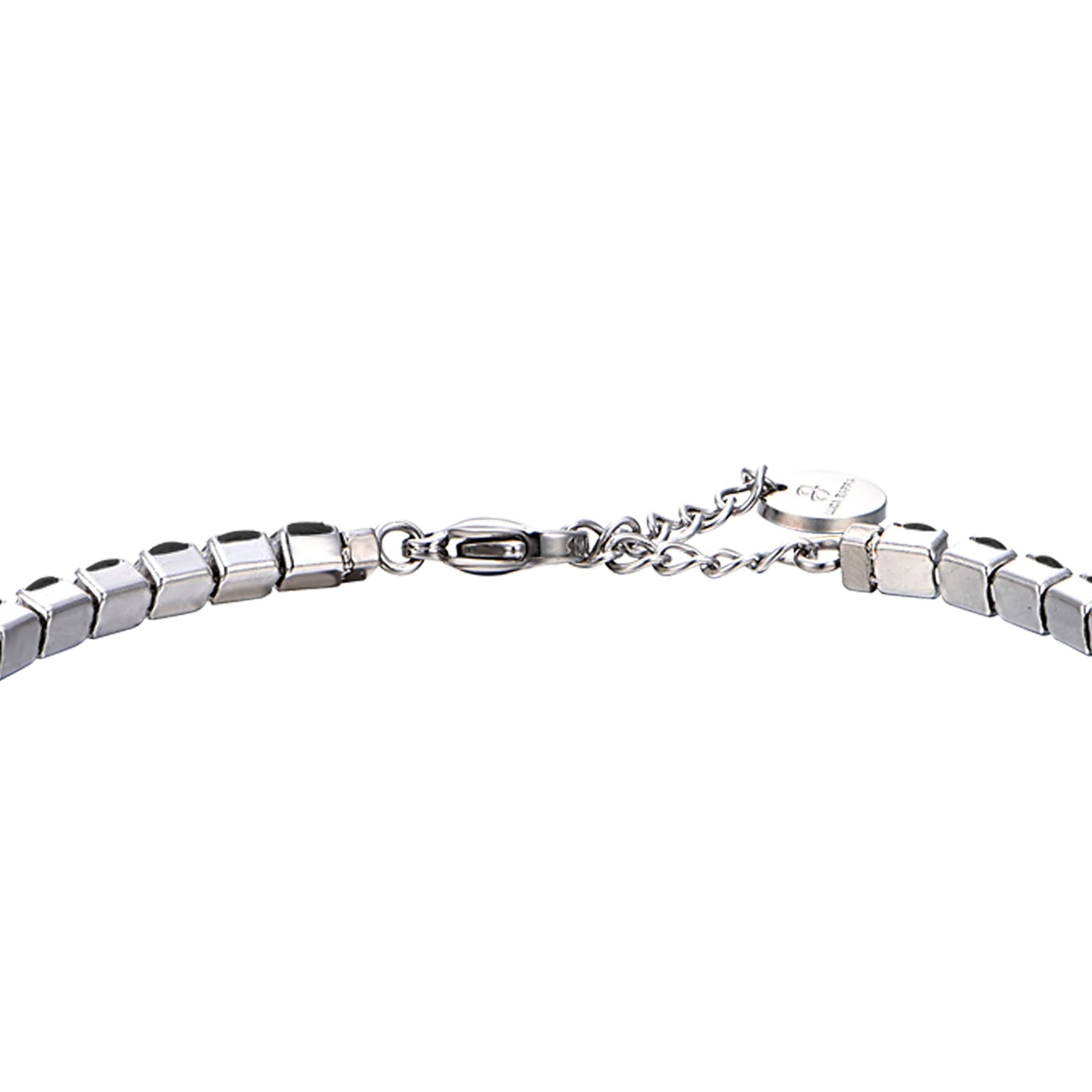BRACCIALE TENNIS UOMO IN ACCIAIO CON CRISTALLI NERI - Image 5