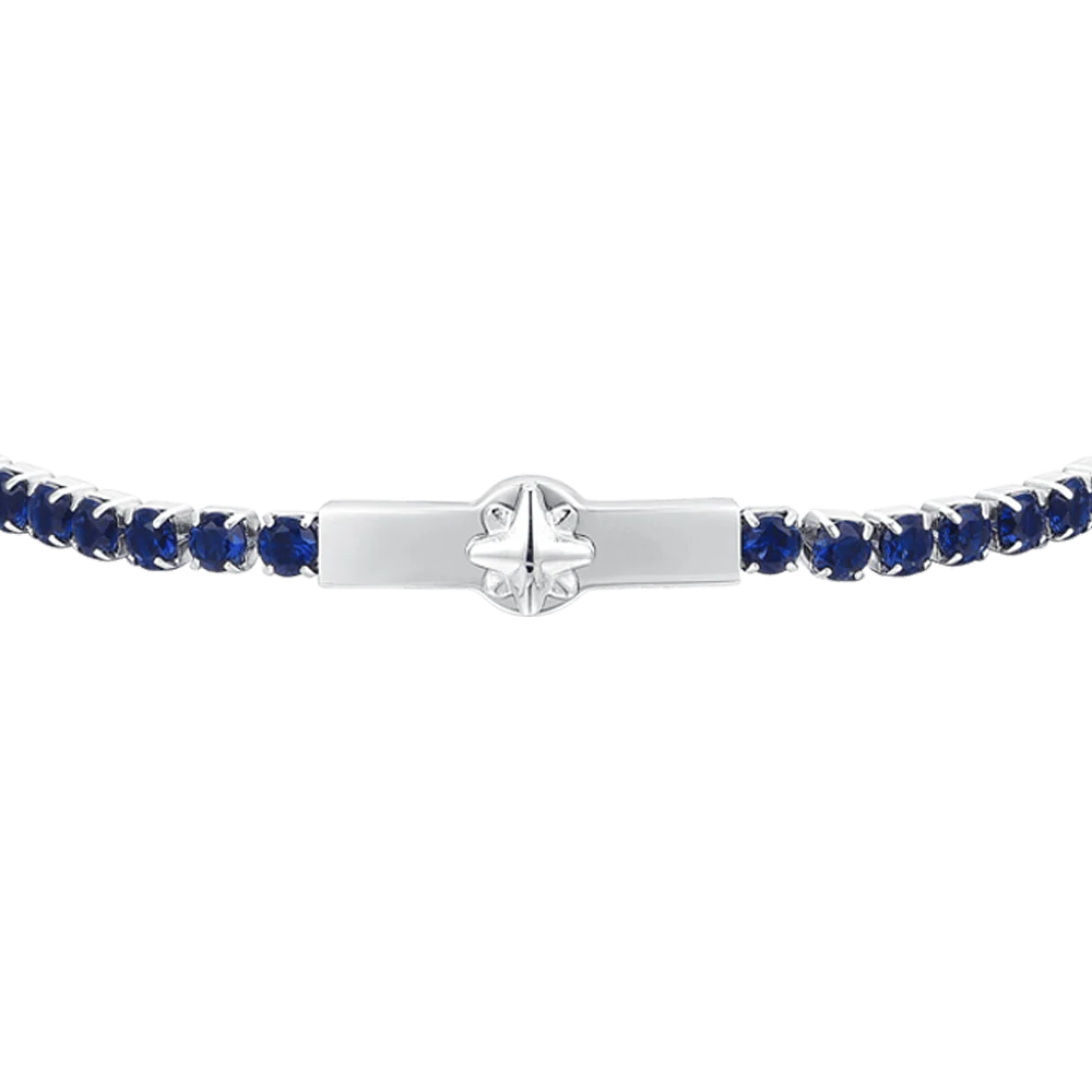BRACCIALE TENNIS UOMO ROSA DEI VENTI E ZIRCONI BLU - Image 4