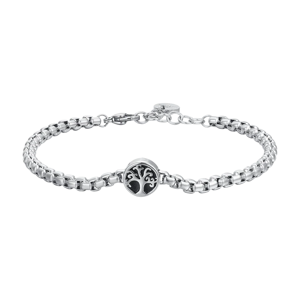 BRACCIALE UOMO IN ACCIAIO ALBERO DELLA VITA