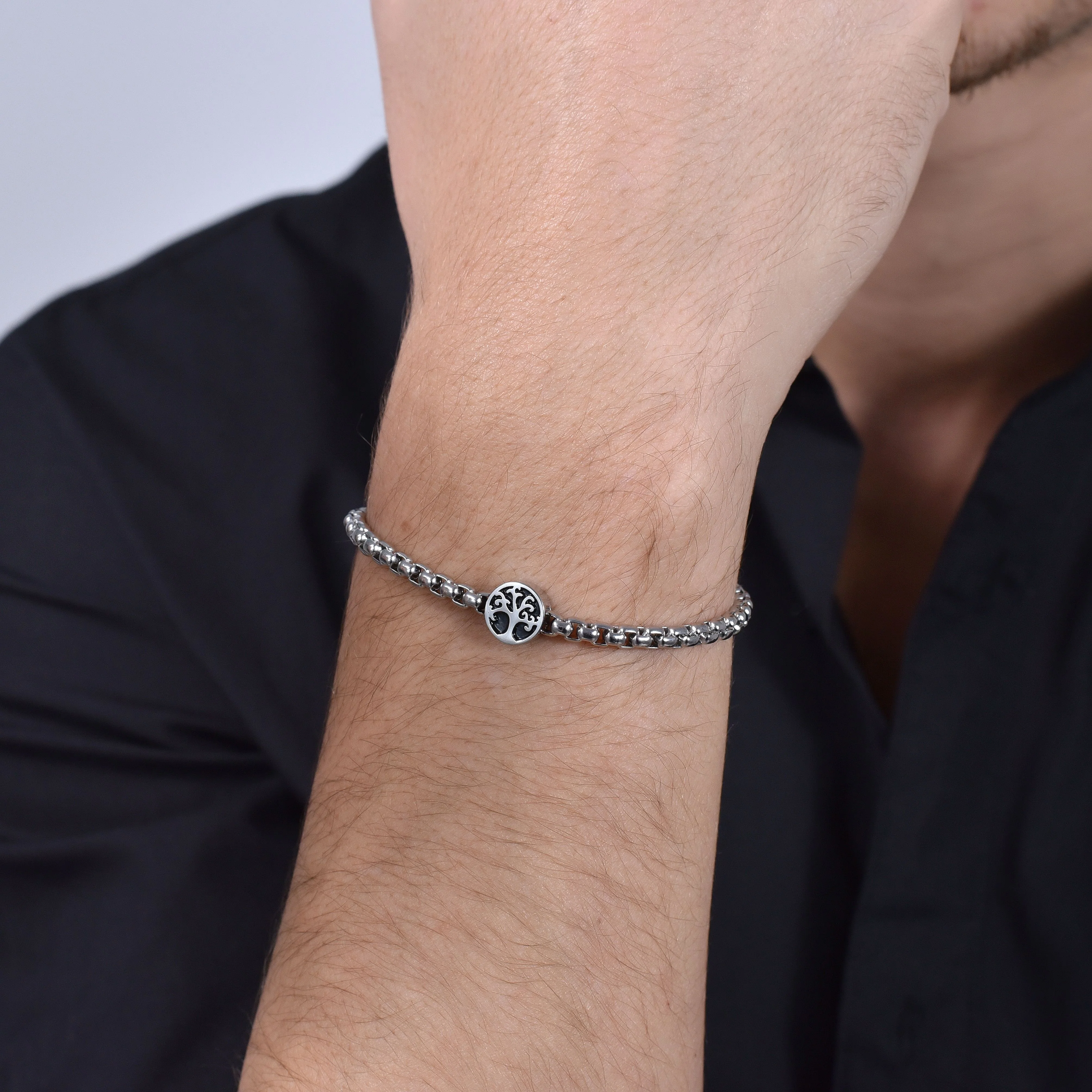 BRACCIALE UOMO IN ACCIAIO ALBERO DELLA VITA - Image 2