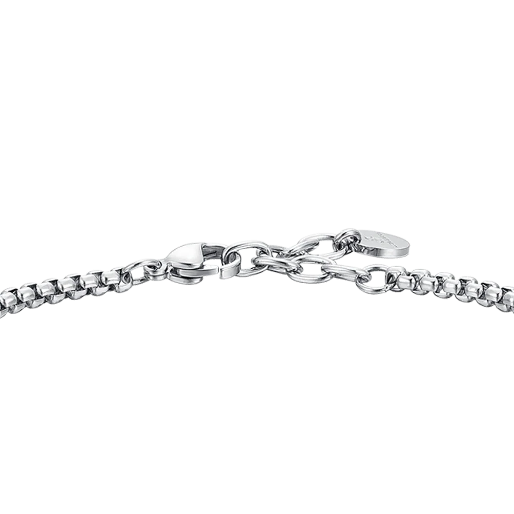 BRACCIALE UOMO IN ACCIAIO ANCORA E CRISTALLO NERO - Image 5