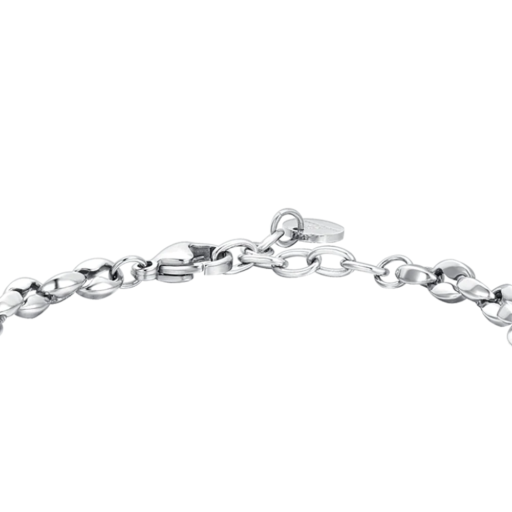 BRACCIALE UOMO IN ACCIAIO ANCORA E CRISTALLO NERO - Image 5